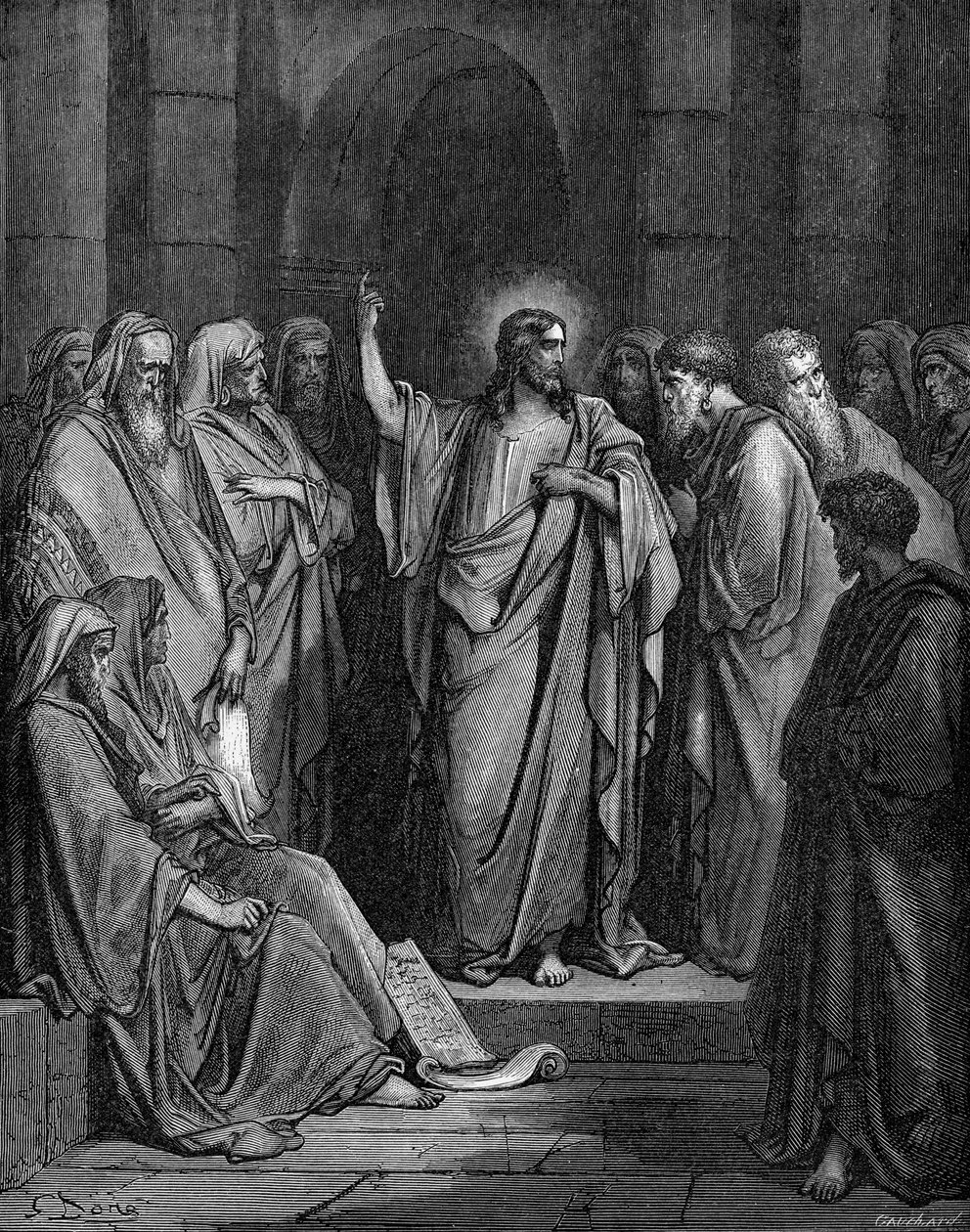 Christ in the Synagogue by Gustave Dore