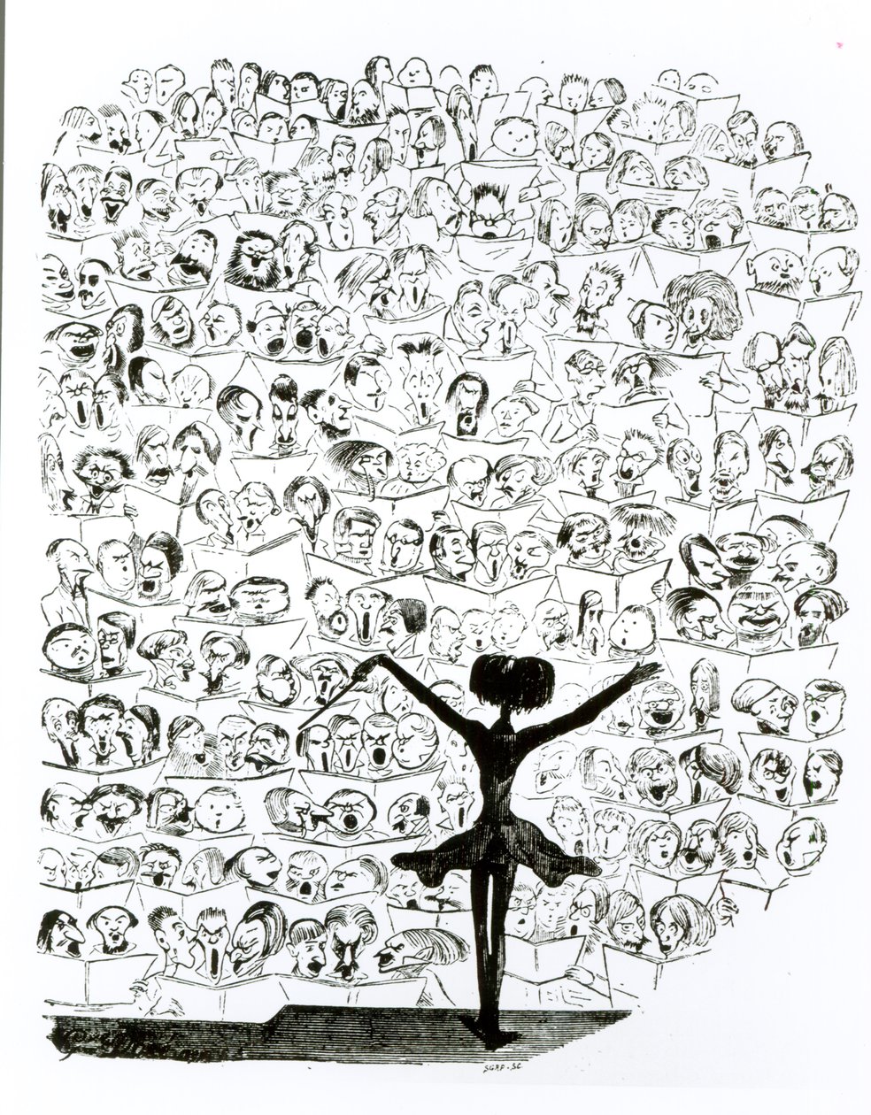 Concert of the Philharmonic Society, caricature of Hector Berlioz from 