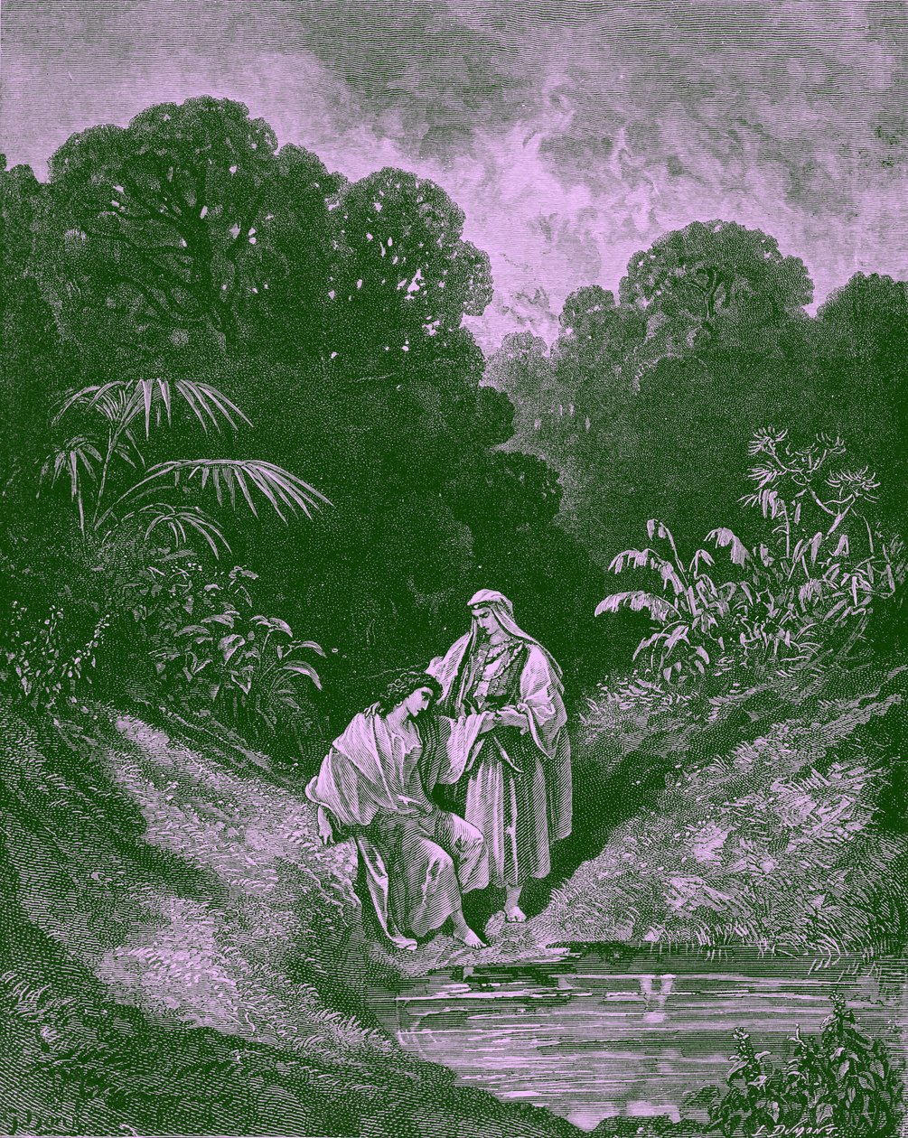 David and Jonathan, Bible by Gustave Dore