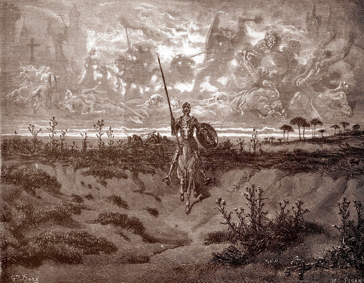 Don Quixote setting out on his adventures, Engraving by Gustave Dore by Gustave Dore