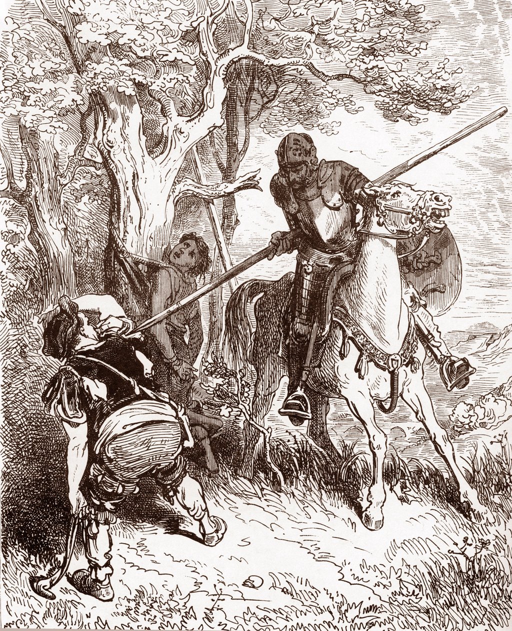 Don Quixote Threatens the Peasant by Gustave Dore