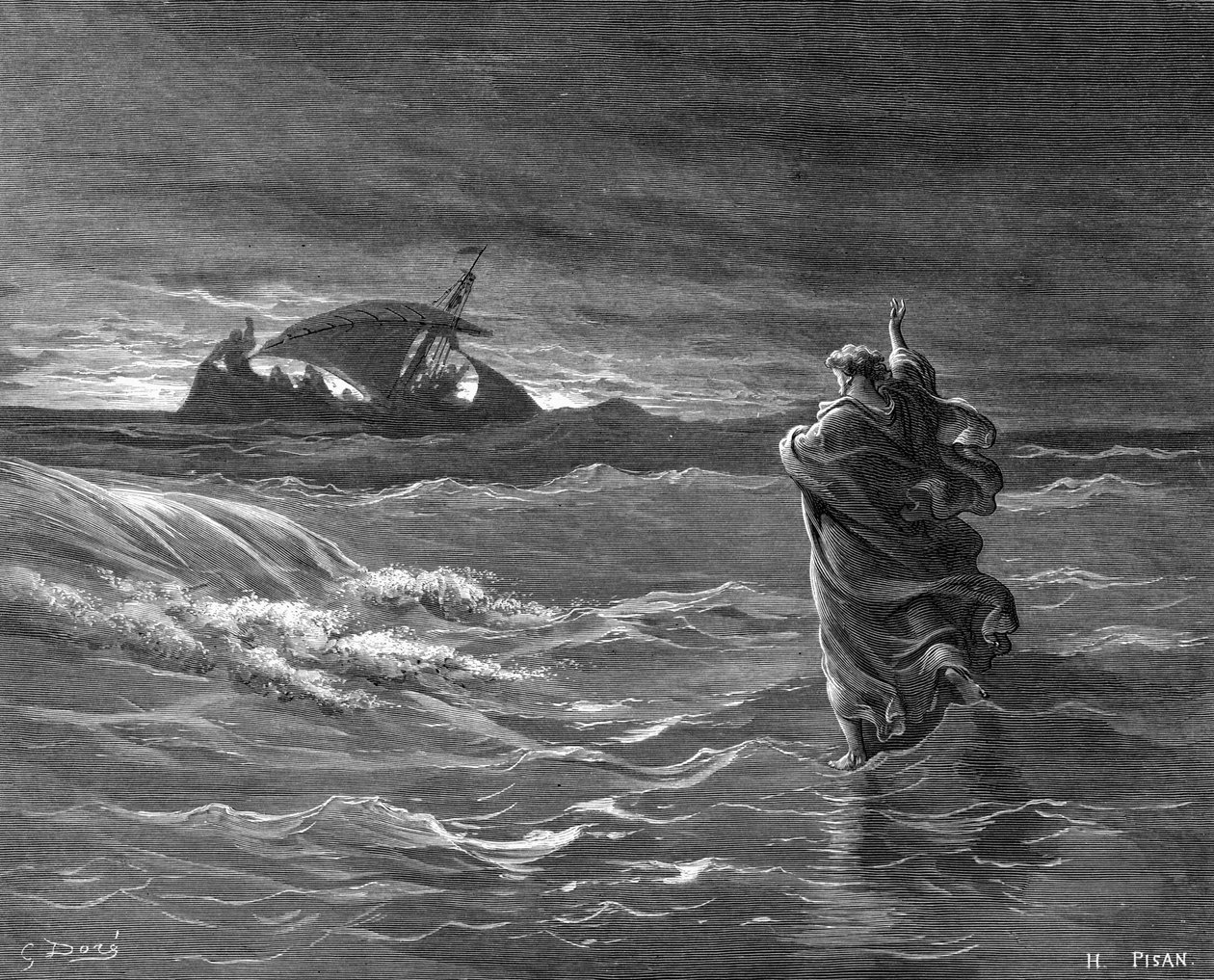 Jesus Walking on Water by Gustave Dore