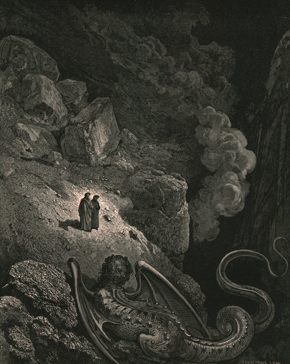 Forthwith That Image Vile of Fraud Appeared by Gustave Dore