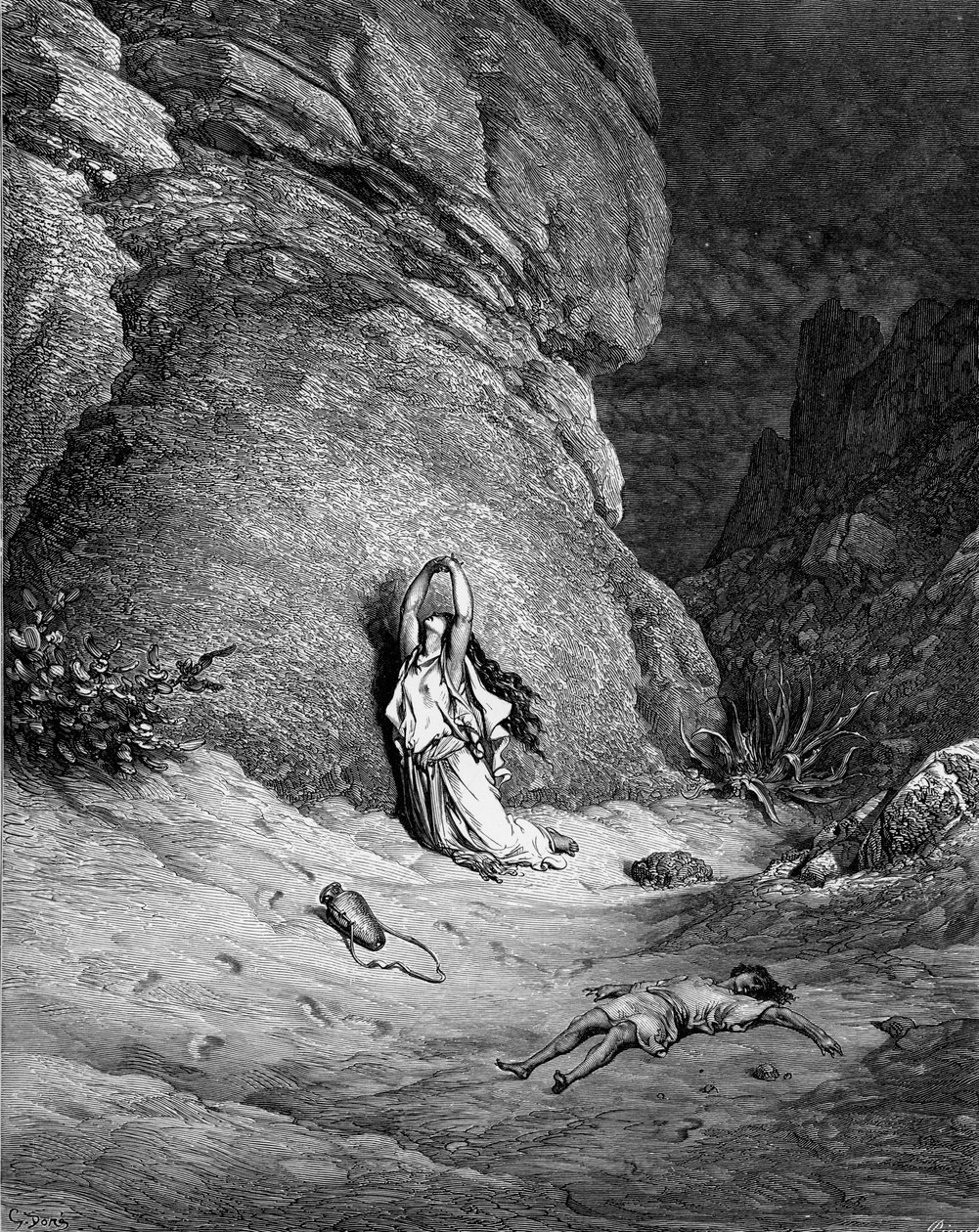 Hagar and Ishmael (engraving by Doré) by Gustave Dore