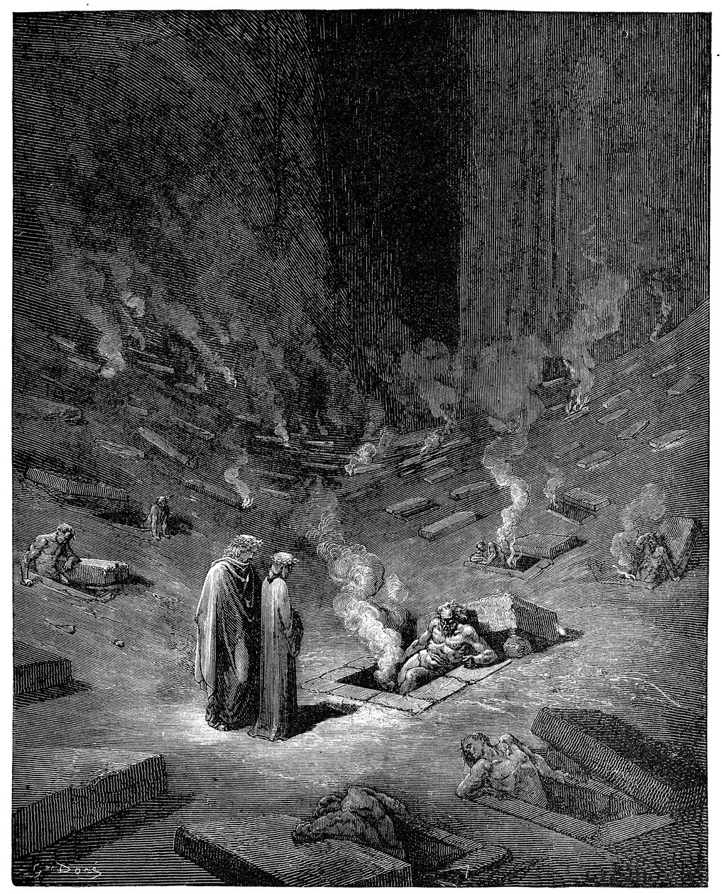 Hell: the city of Dis, Roman god of the underworld, 1863 by Gustave Dore