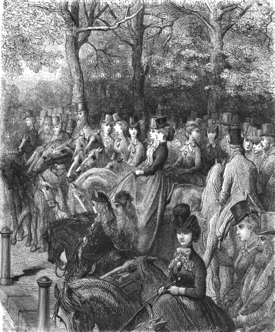 Hyde Park Corner-The Row by Gustave Dore