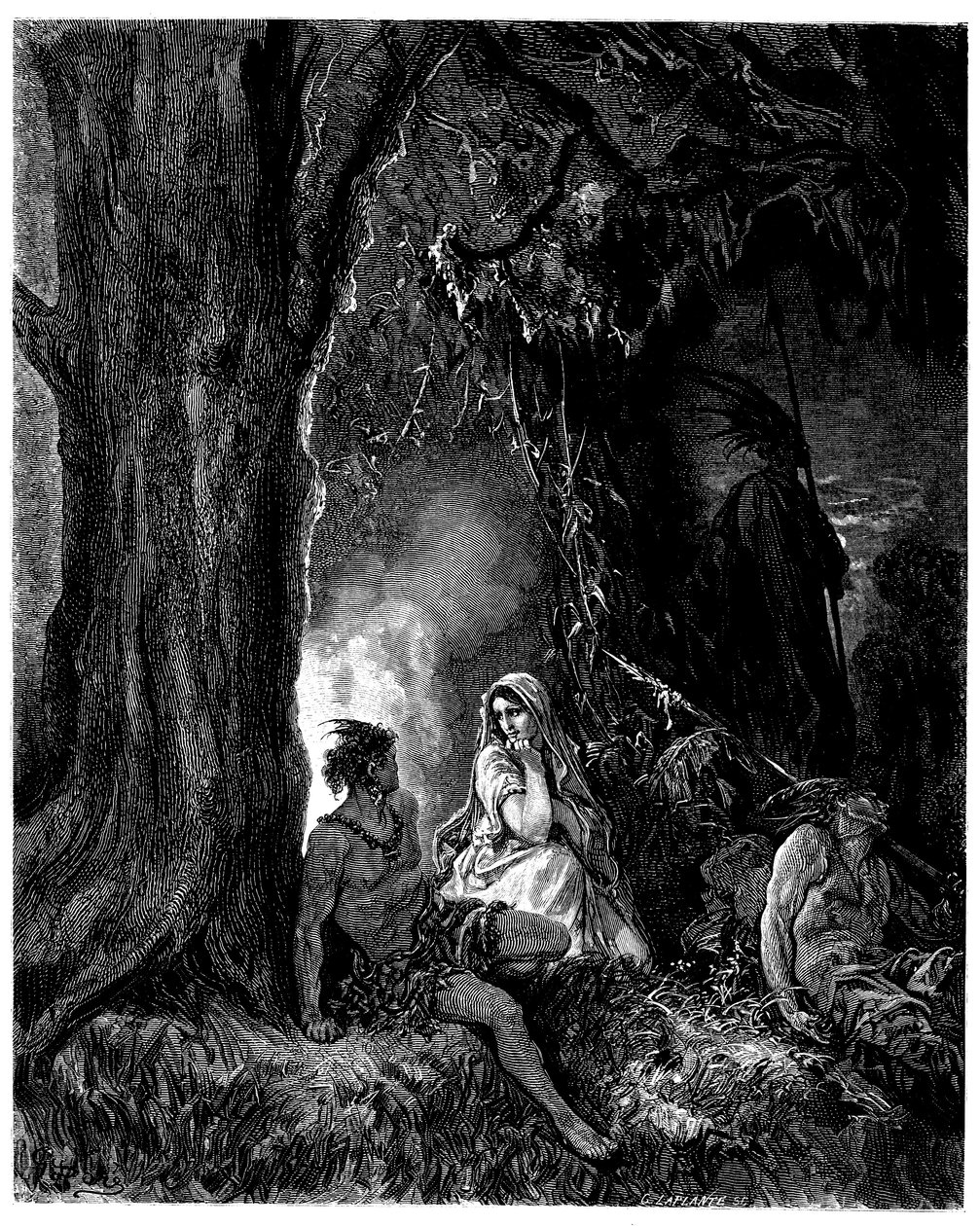 Illustration by Gustave Dore for the Novel by Francois Rene de Chateaubriand, Atala, Edition Hachette 1863 by Gustave Dore