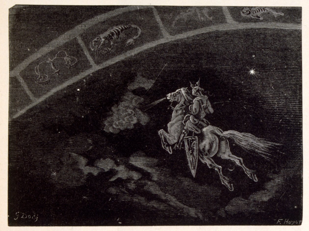 Illustration of the star sign Scorpio (from La legende de Croque-Mitaine) by Gustave Dore