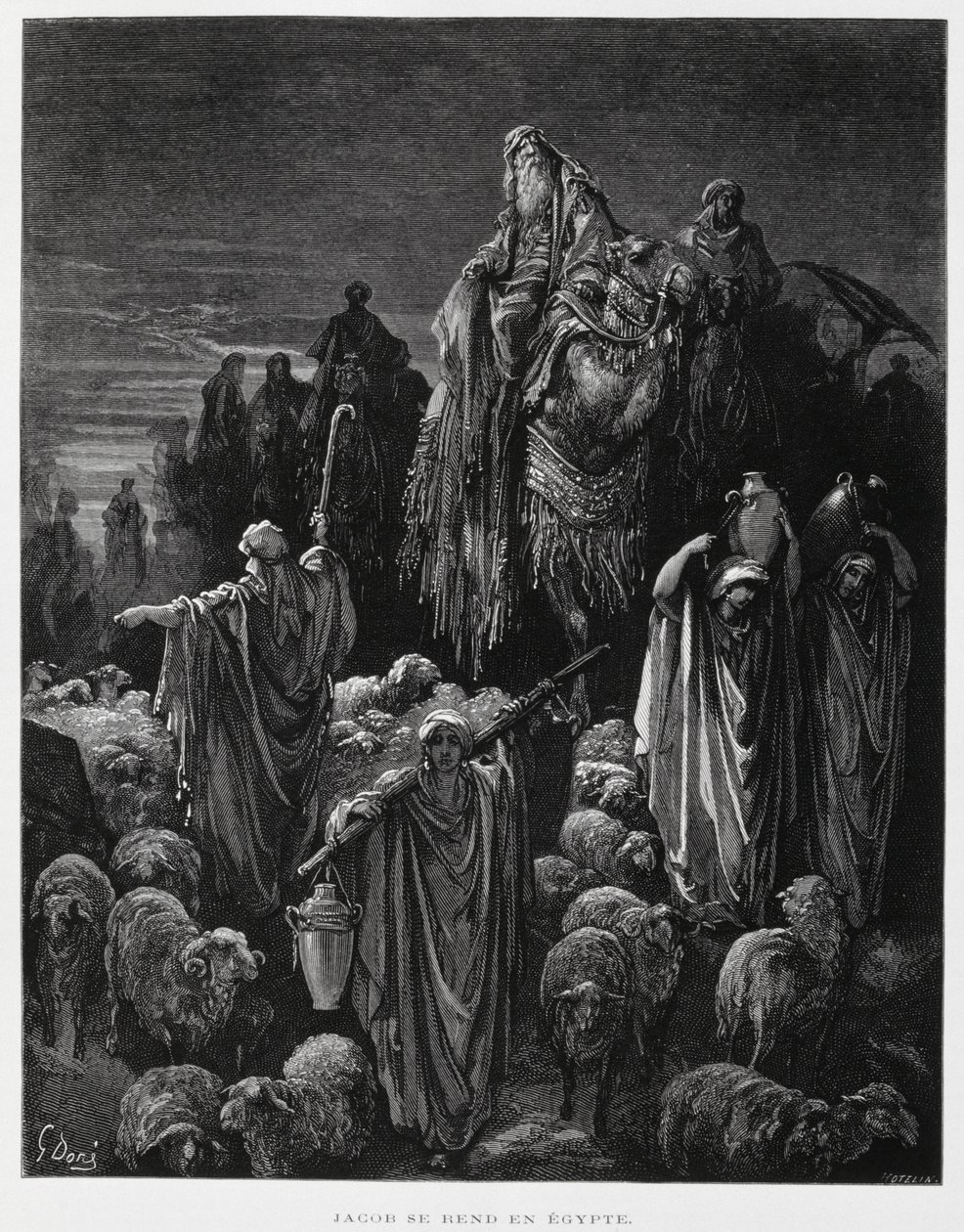 Jacob and his sons arrive in Egypt, Illustration from the Dore Bible by Gustave Dore