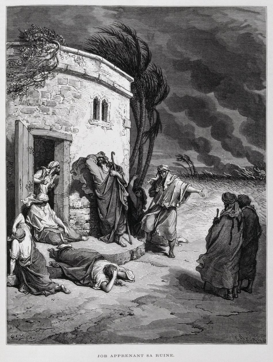 Job comprehends his ruin, Illustration from the Dore Bible by Gustave Dore