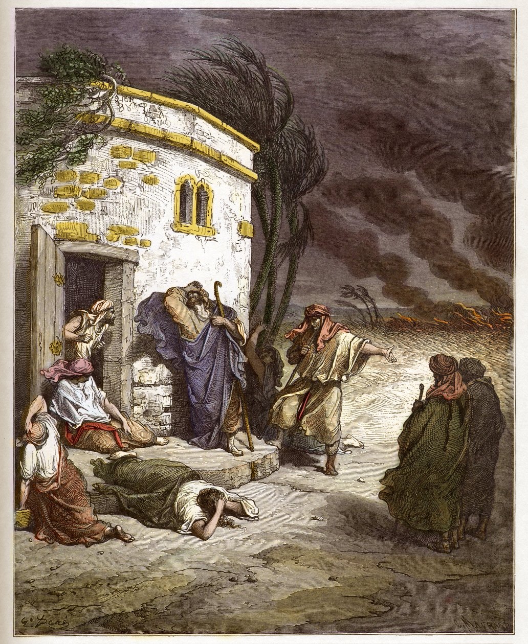 Job hearing of his ruin - engraving in 
