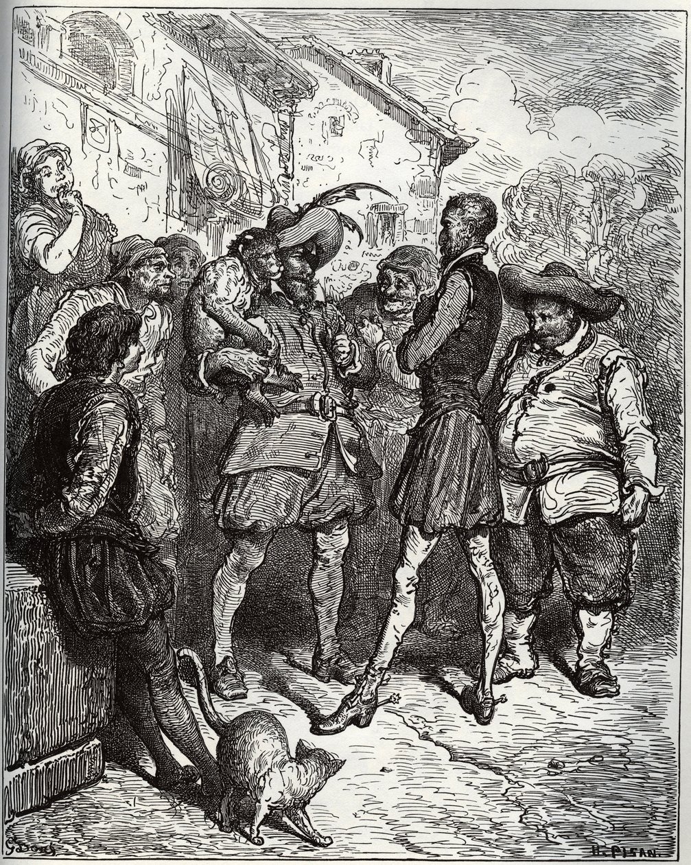 Maese Pedro and the fortune-telling ape - from 