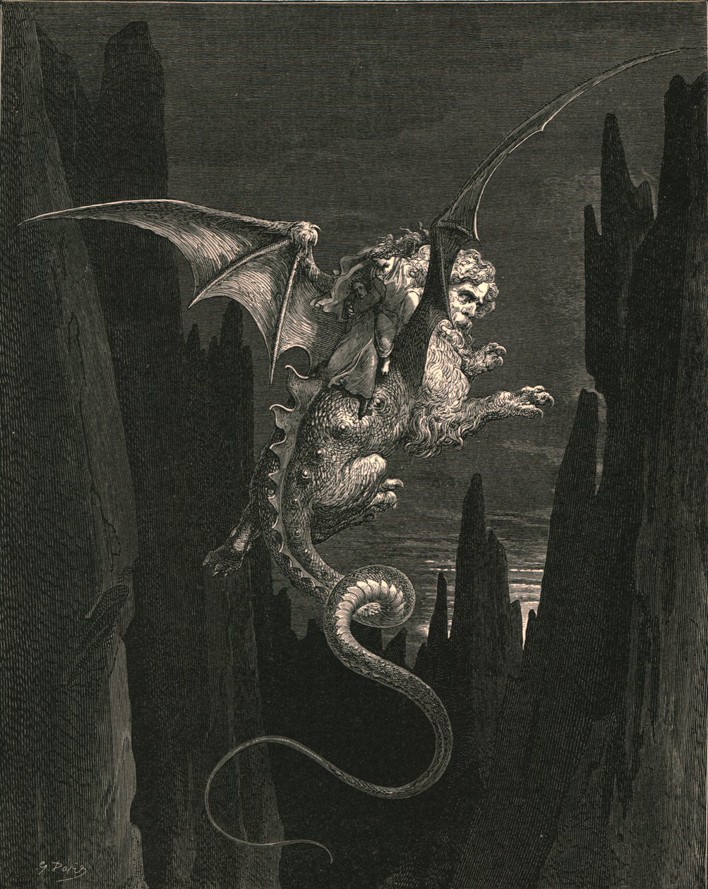 New terror I conceived at the steep plunge by Gustave Dore