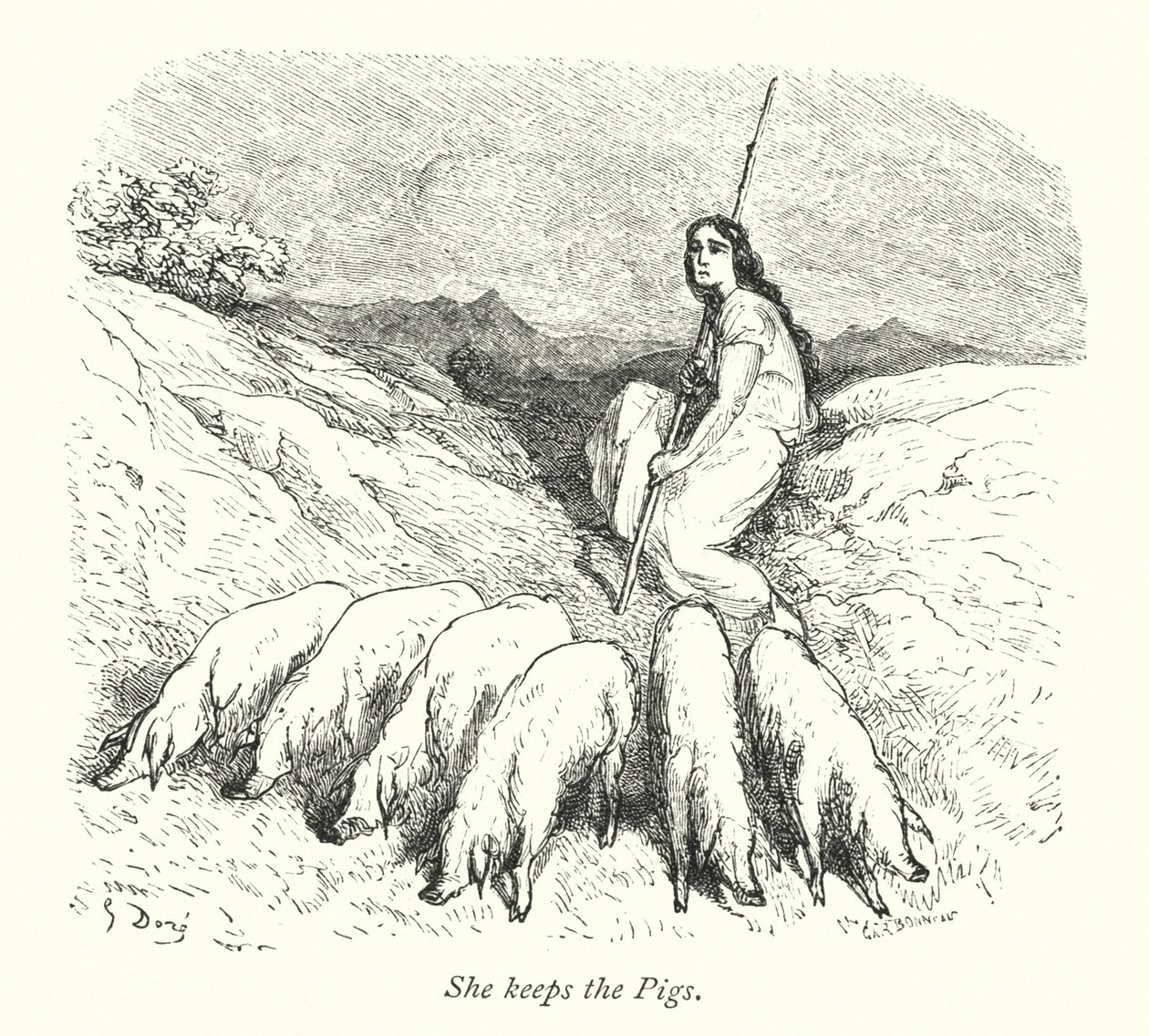 She Keeps The Pigs by Gustave Dore