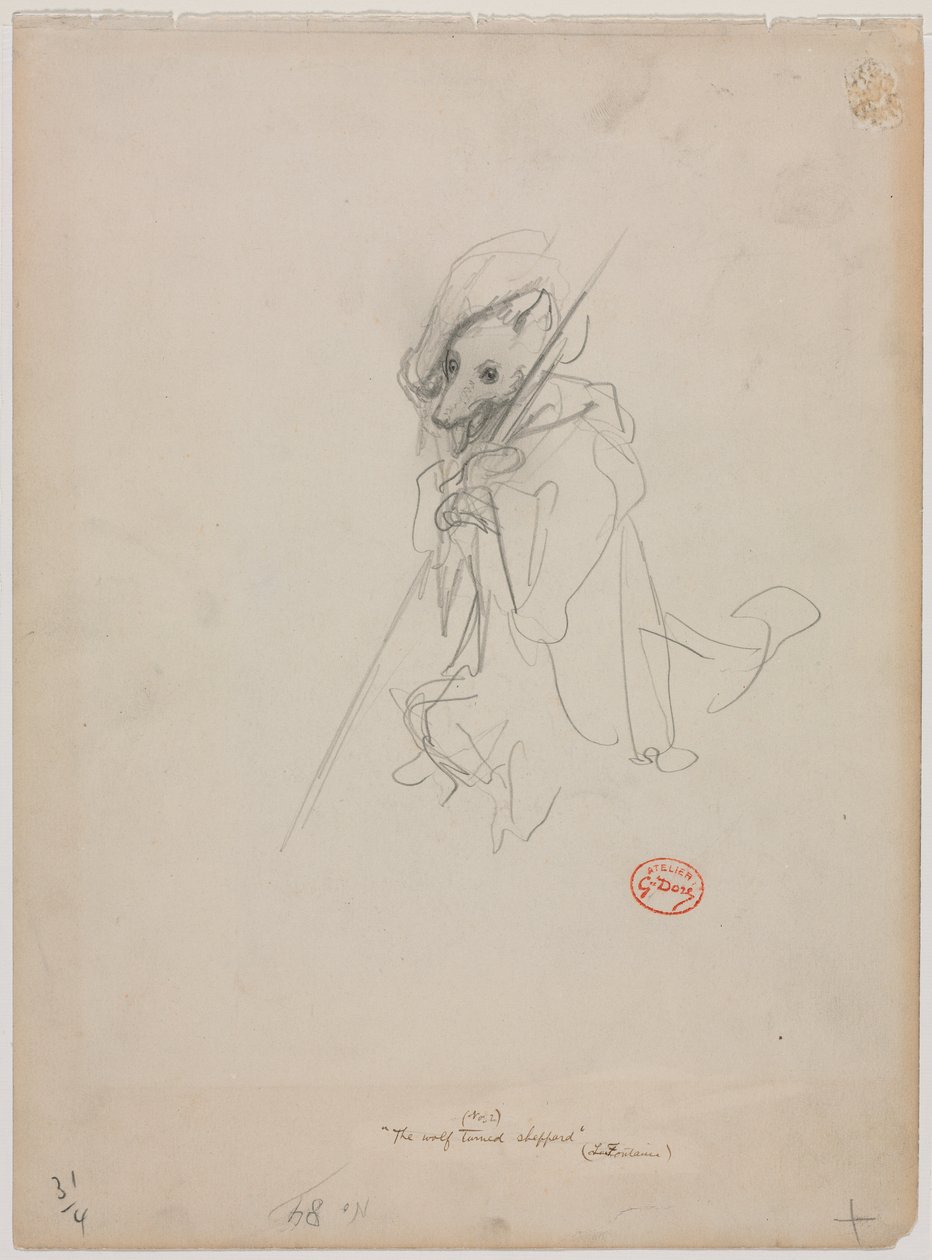 Sketch for The Wolf Turned Shepherd, c. 1868 by Gustave Dore