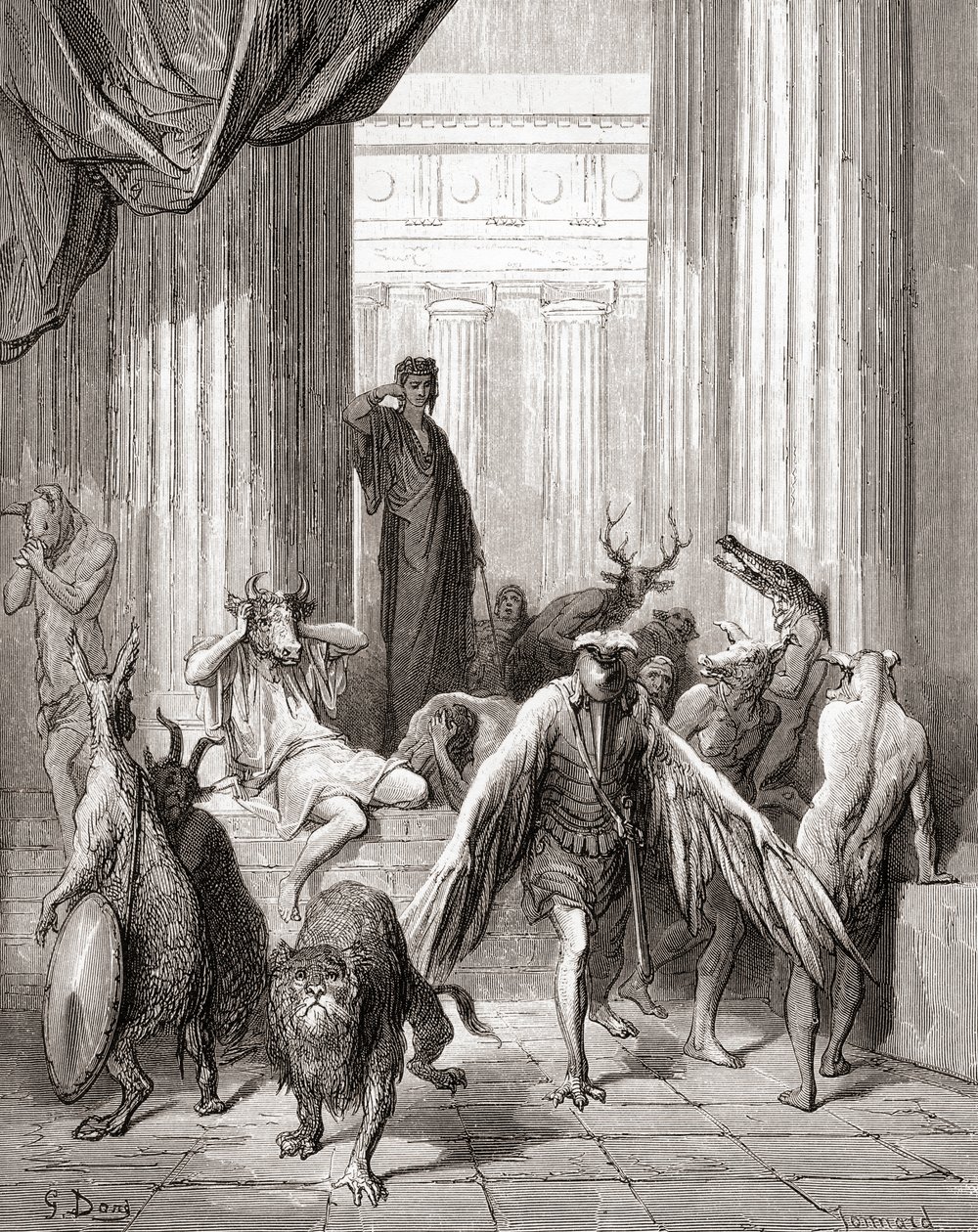 The Companions of Ulysses, from a late 19th century edition of Fables de La Fontaine by Gustave Dore