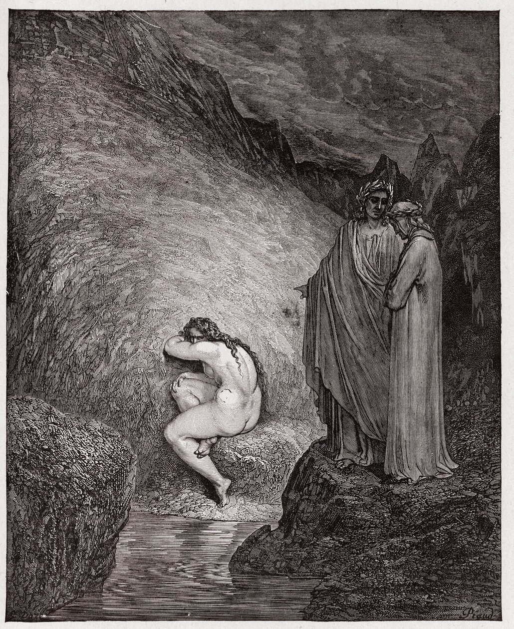 The Divine Comedy, Inferno, Canto 30: Myrrha, Condemned for Incest - by Dante Alighieri (1265-1321) - Illustration by Gustave Dore (1832-1883) by Gustave Dore