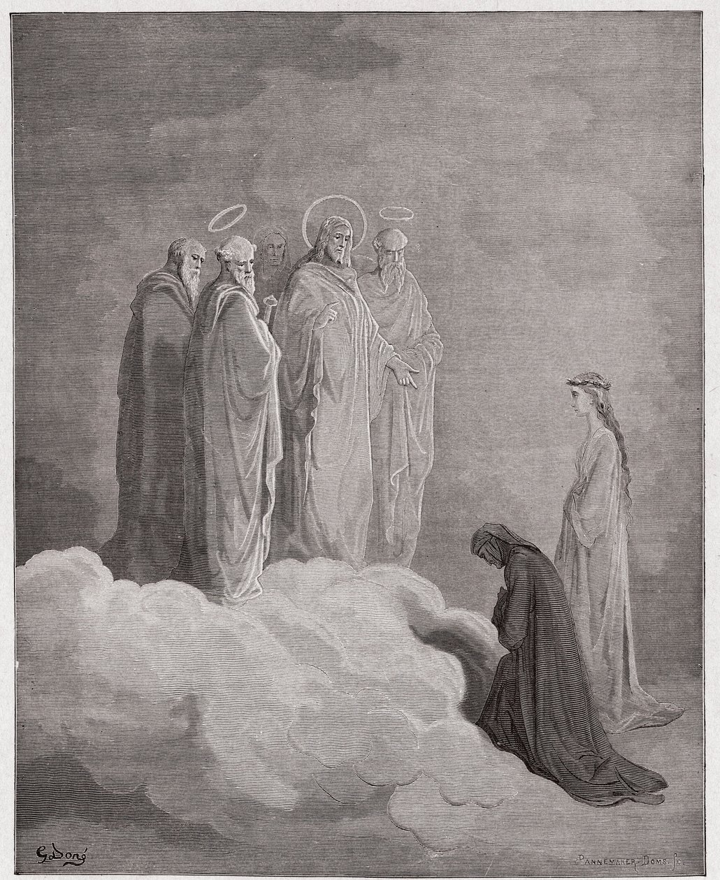 The Divine Comedy, Paradiso, Canto 26: St. John examines Dante concerning love - by Dante Alighieri - Illustration by Gustave Doré by Gustave Dore
