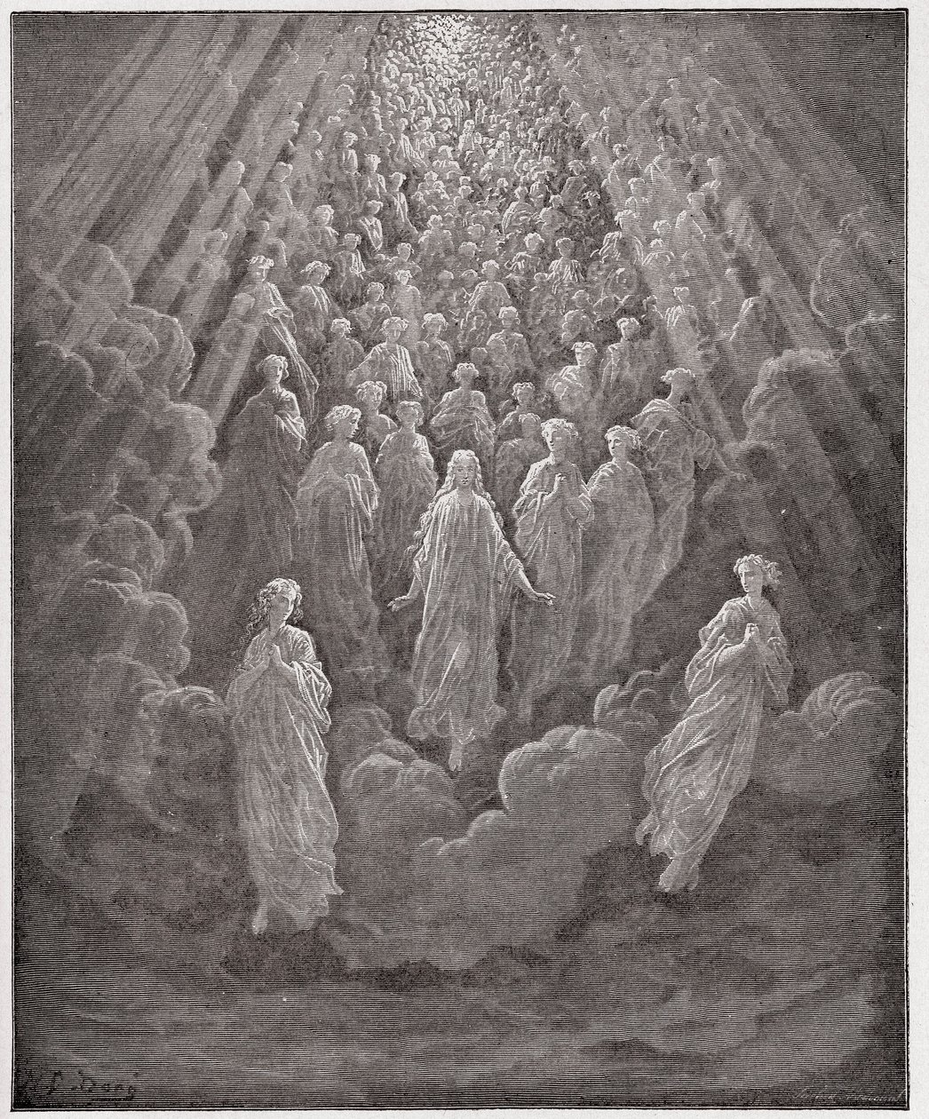 The Divine Comedy, Paradiso, Canto 5: The host of myriad glowing souls in the second realm - Illustration by Gustave Dore by Gustave Dore