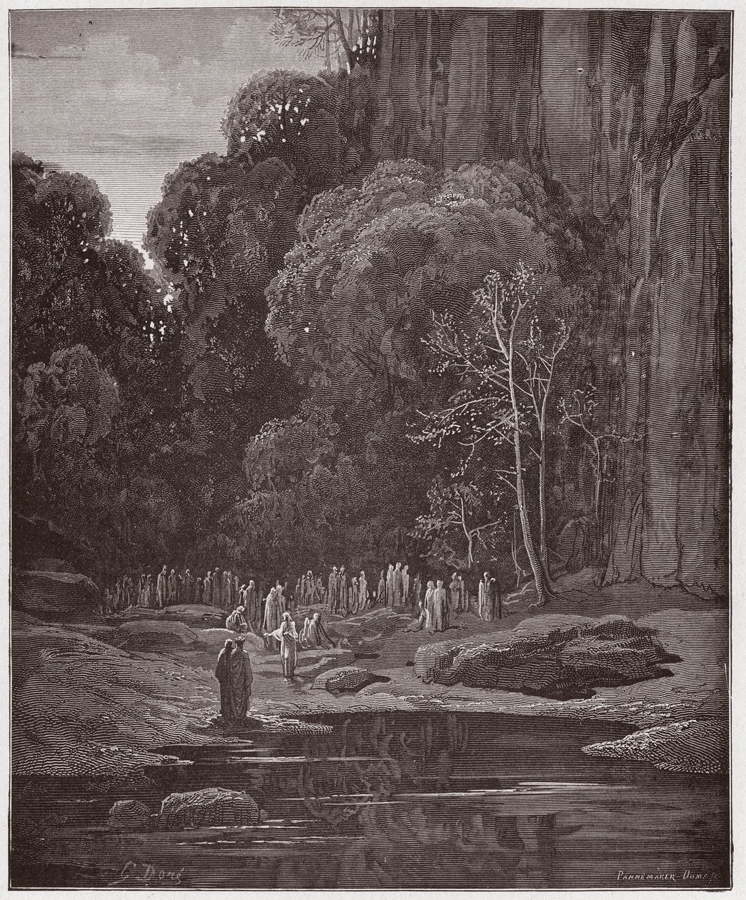 The Divine Comedy, Purgatorio, Canto 5: The late repenters singing the Miserere - by Dante Alighieri - Illustration by Gustave Doré by Gustave Dore