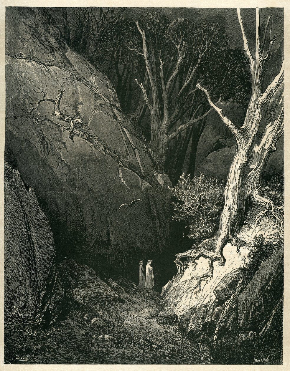 The Hell of Dante Alighieri (The Divine Comedy) Illustrated by Gustave Dore. French Edition of 1861. “Then He Started, and I Followed Him” by Gustave Dore