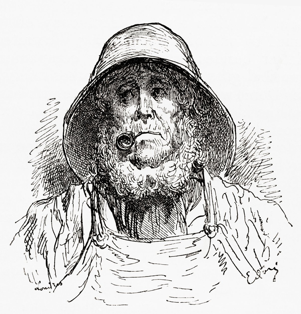 The Marseilles Sailor, after a Drawing by Gustave Dore. From Life and Reminiscences of Gustave Dore, published 1885 by Gustave Dore