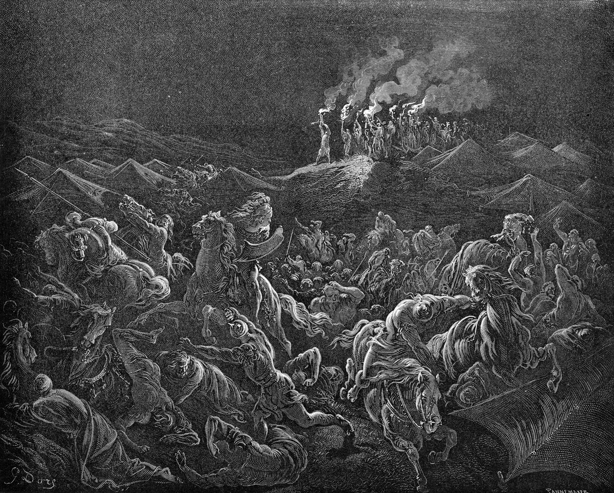The Midianites Put to Flight - Bible by Gustave Dore