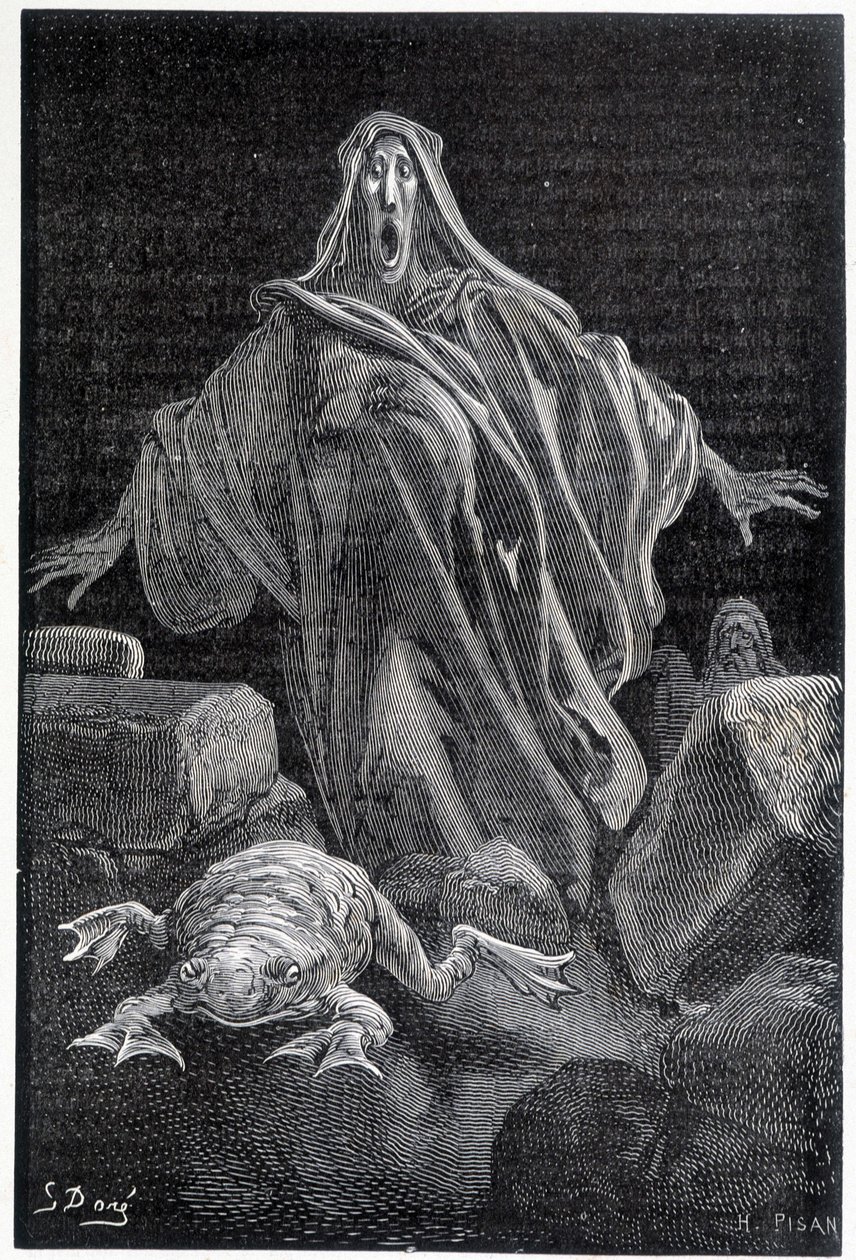 The Alarm Shouted - Illustration of Fear by Gustave Doré, Engraving by Gustave Dore