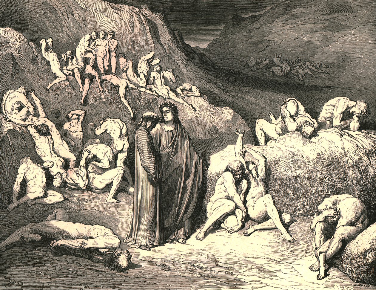The crust came drawn from underneath in flakes, c1890 by Gustave Dore