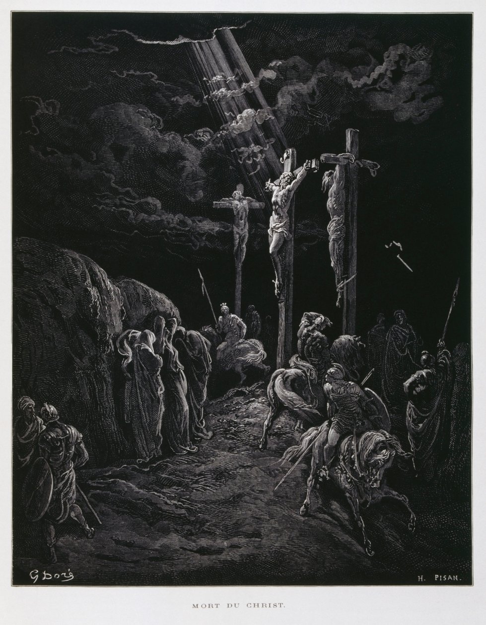 The death of Christ on the cross, Illustration from the Dore Bible