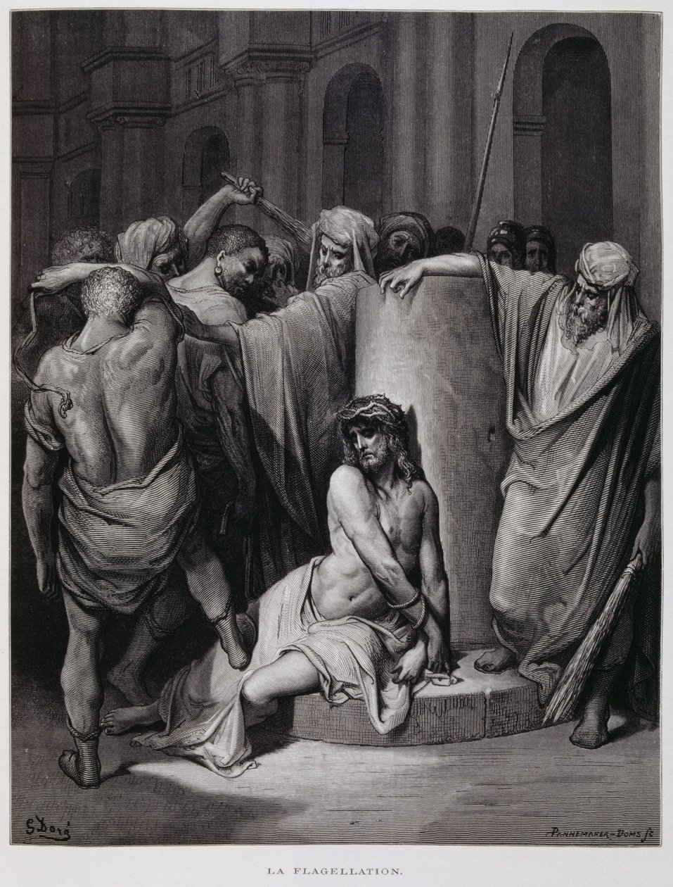 The Flagellation of Christ; Illustration from the Dore Bible by Gustave Dore