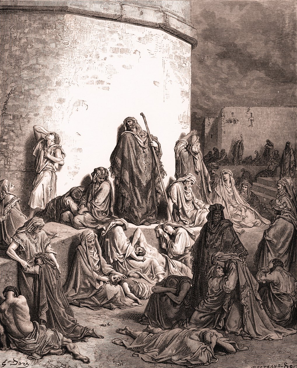 The People Mourn Over Jerusalem - Bible by Gustave Dore