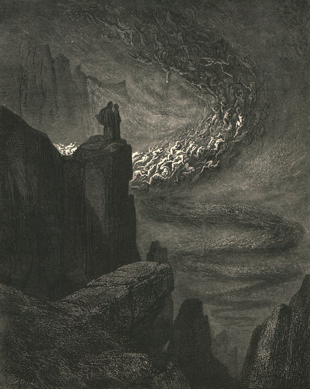 The Stormy Blast of Hell with Restless Fury Drives the Spirits On, c. 1890 by Gustave Dore
