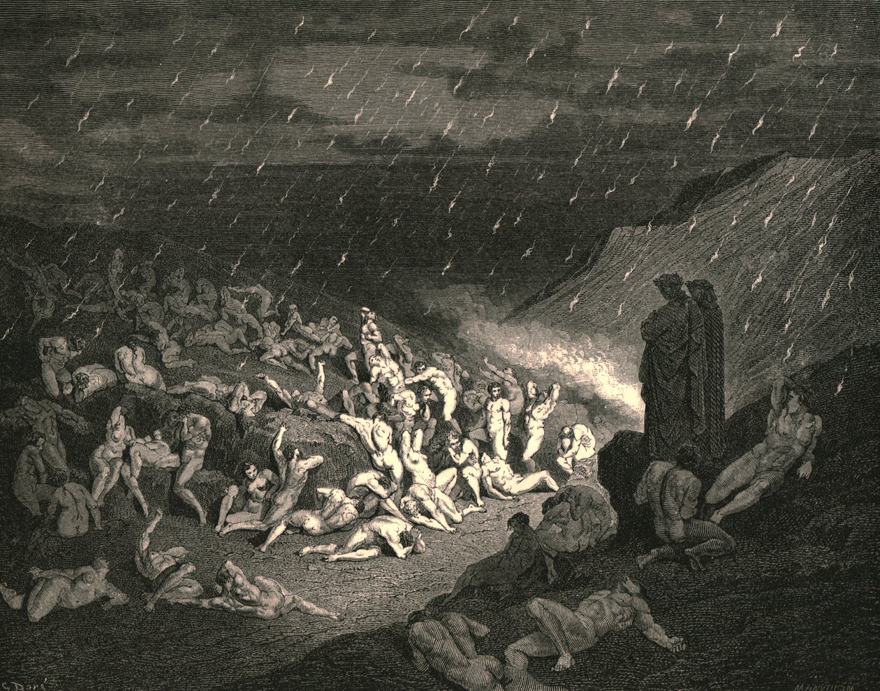 Unceasing was the play of wretched hands, c1890 by Gustave Dore