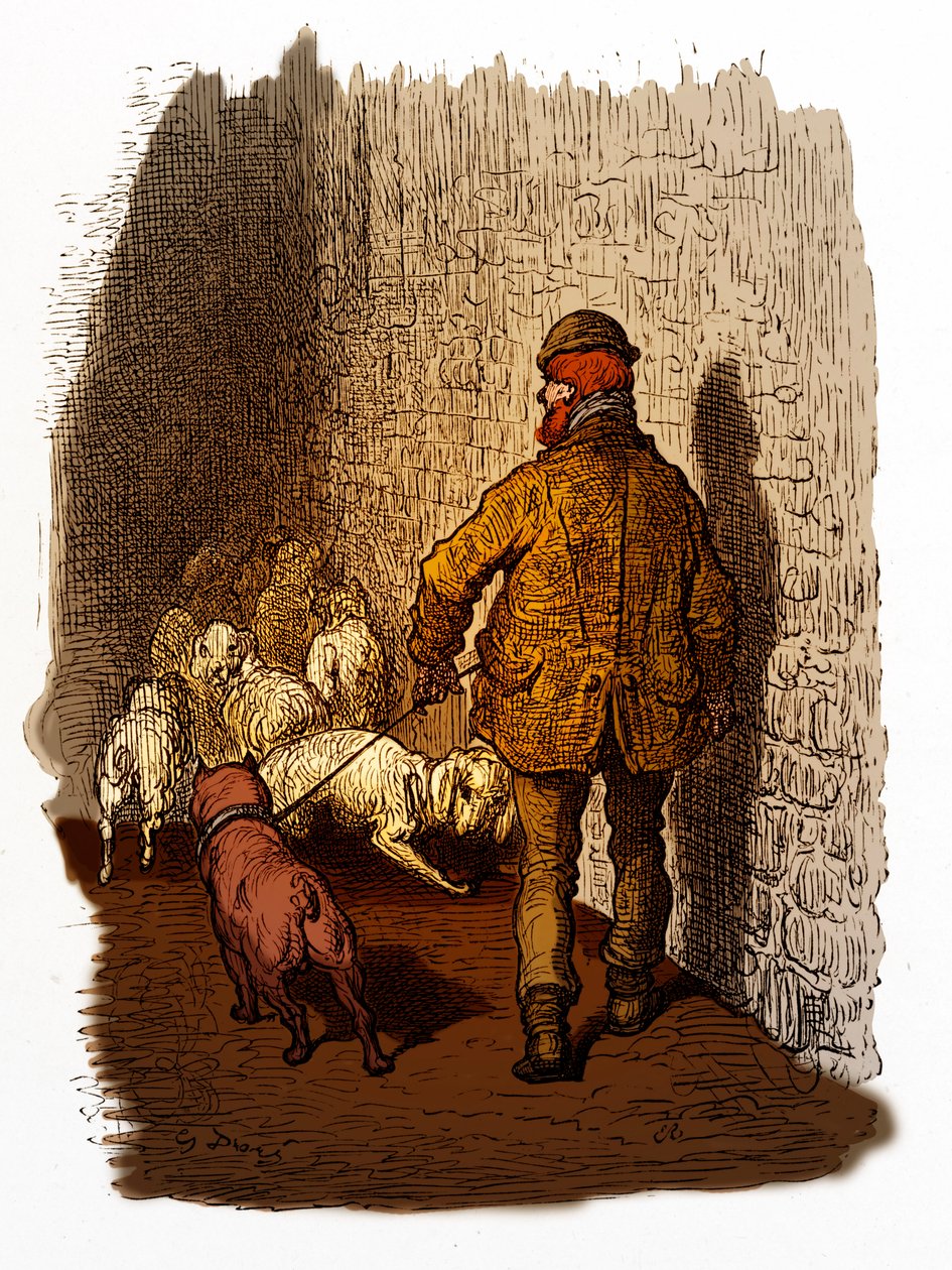 Victorian London Docks Engraving by Gustave Doré by Gustave Dore