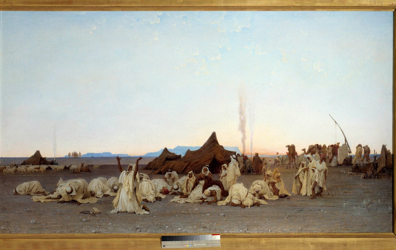 Evening Prayer in the Sahara Desert (detail) by Gustave Guillaumet