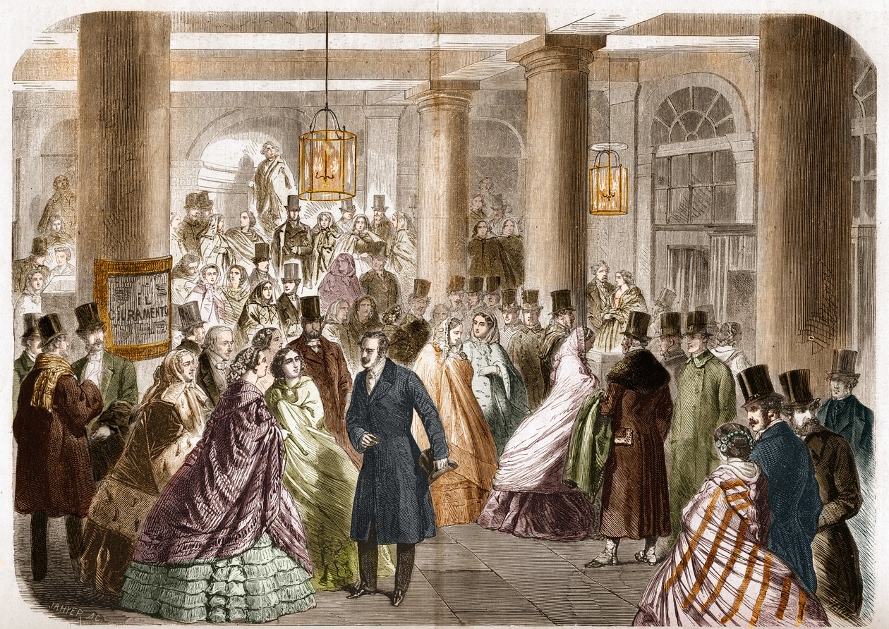 The Italian Theatre (Salle Ventadour) Released in Paris in 1858 by Gustave Janet