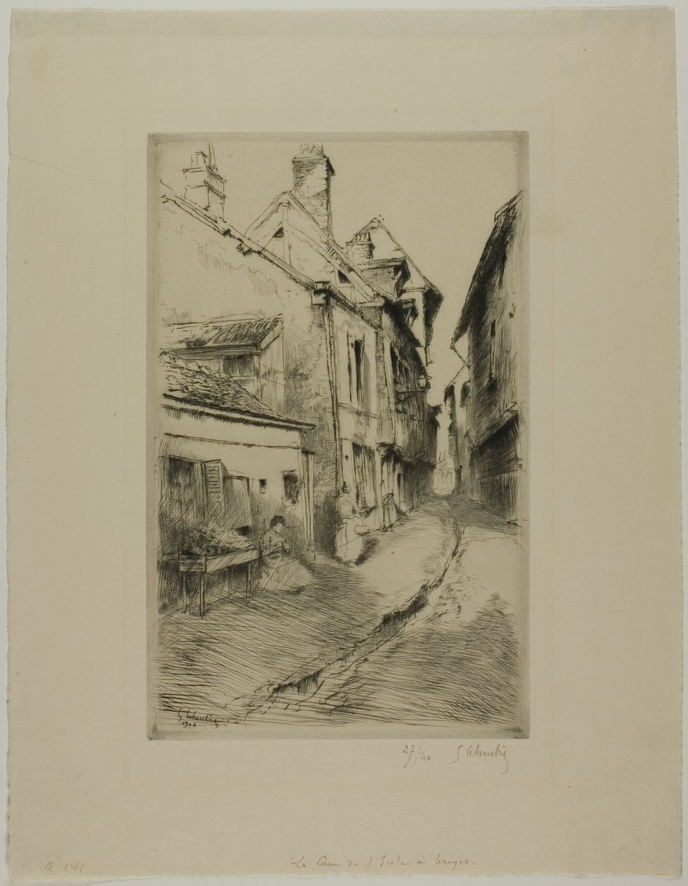The School Street, Troyes by Gustave Leheutre