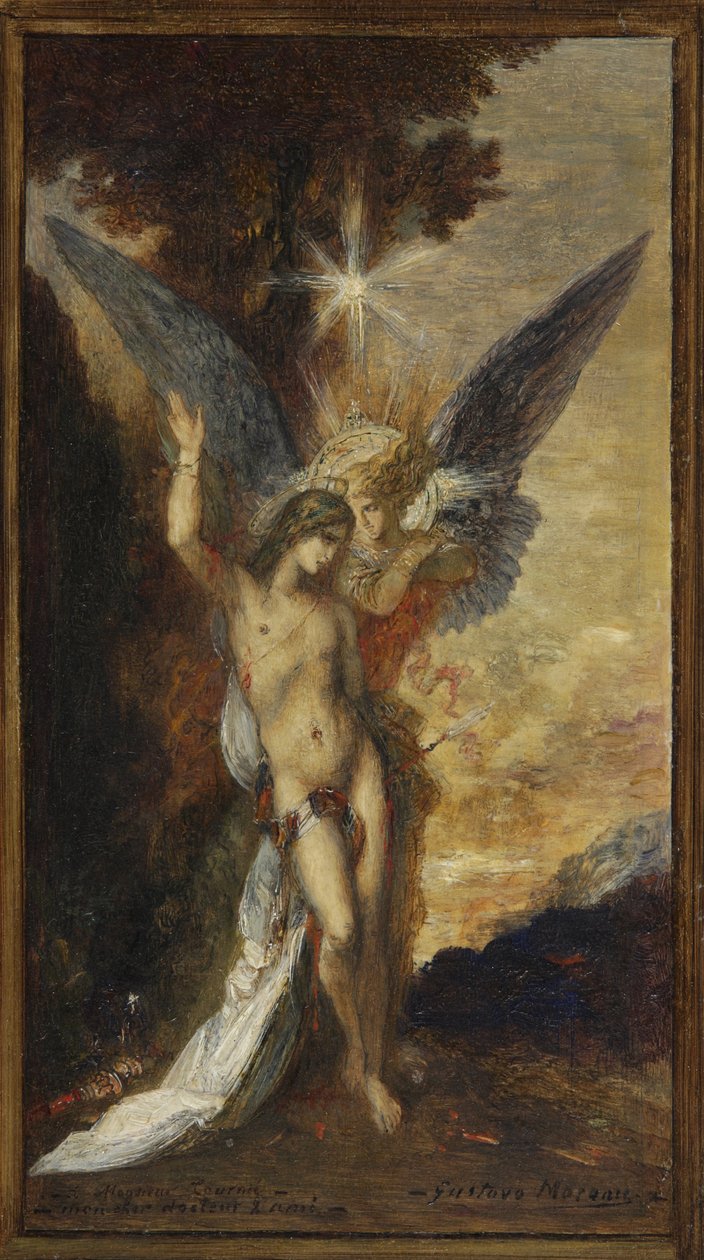 Saint Sebastian and the Angel, c1876 by Gustave Moreau