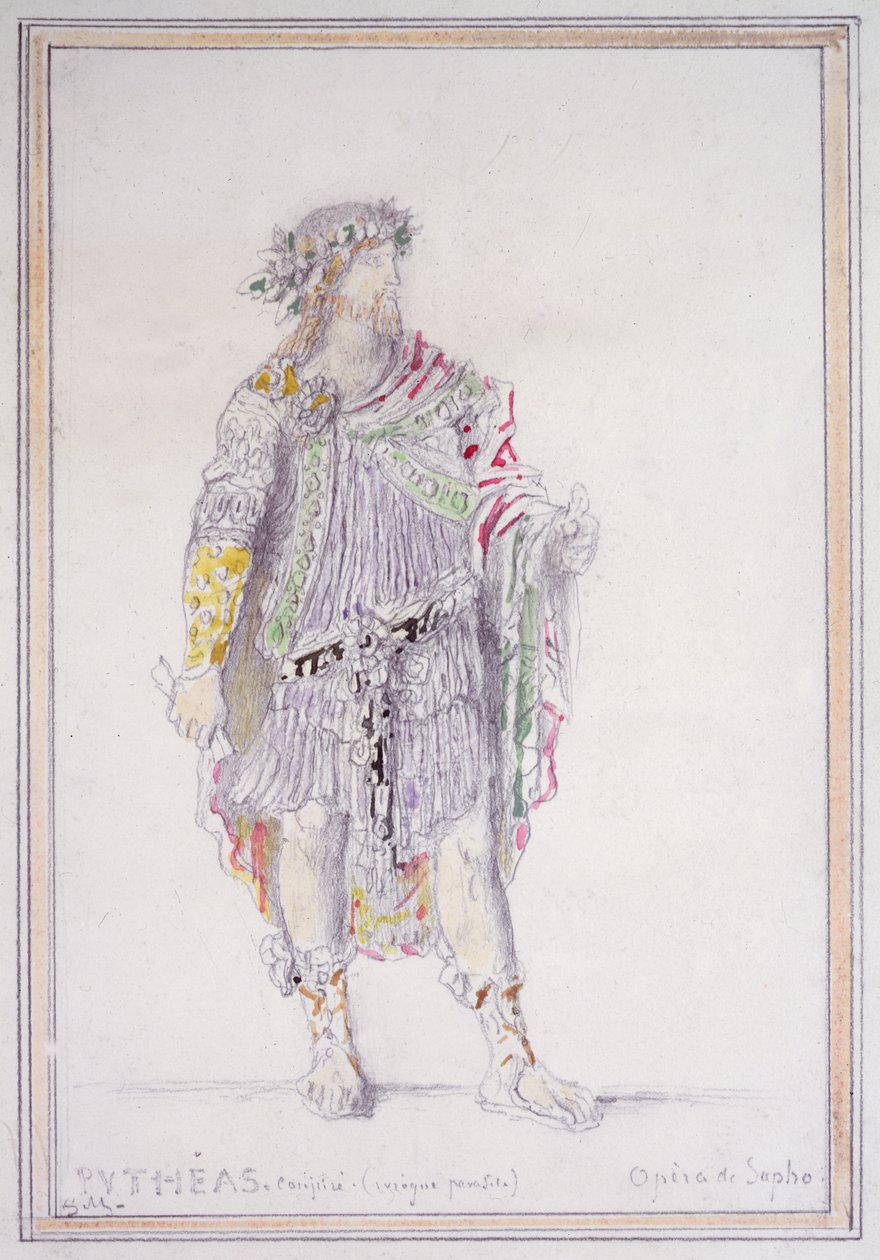 Pythéas, conspirator and drunken parasite, character from Opéra de Sapho by Gustave Moreau
