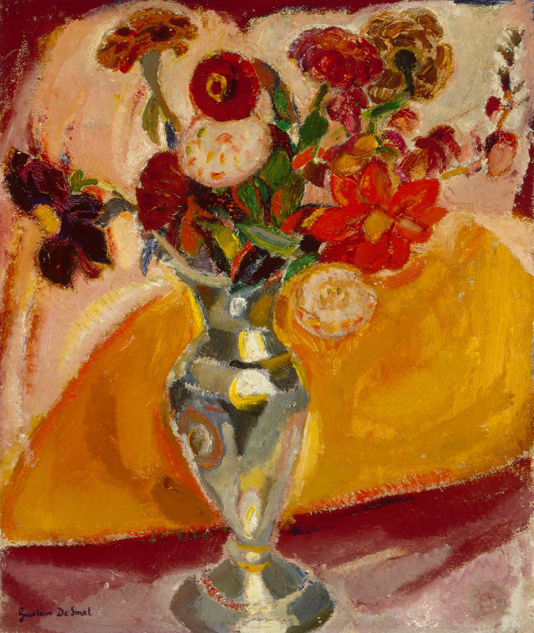 Vase with Flowers (oil on canvas) by Gustave de Smet