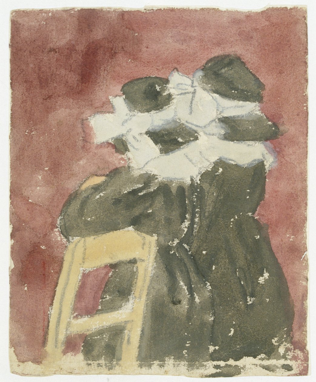 Two Girls Standing in Church by Gwen John