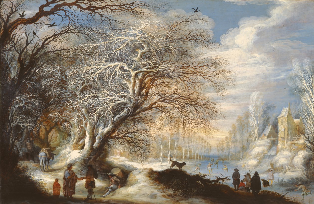 Skaters on a Canal by Gysbrecht Lytens or Leytens
