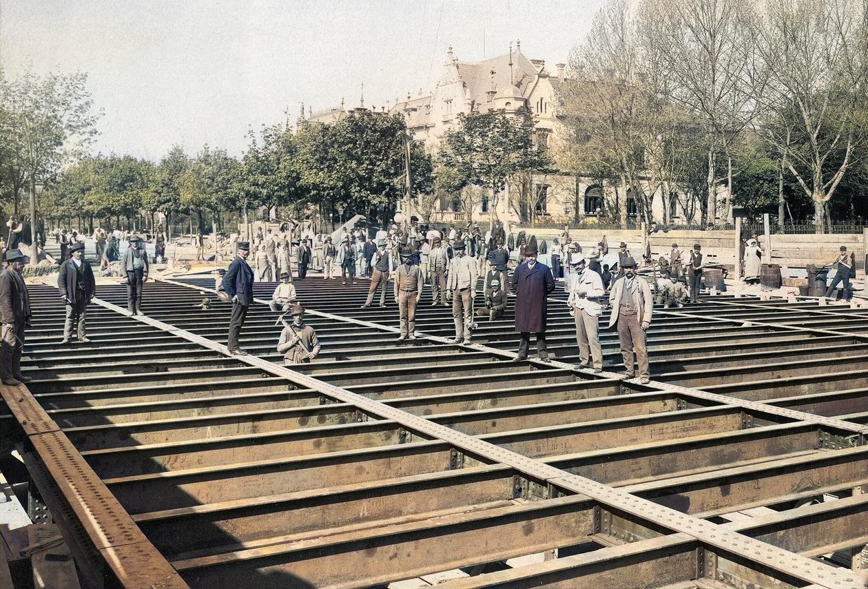 1896-17 Railway Arena Road Klösz György 2 (Colored) by György Klösz