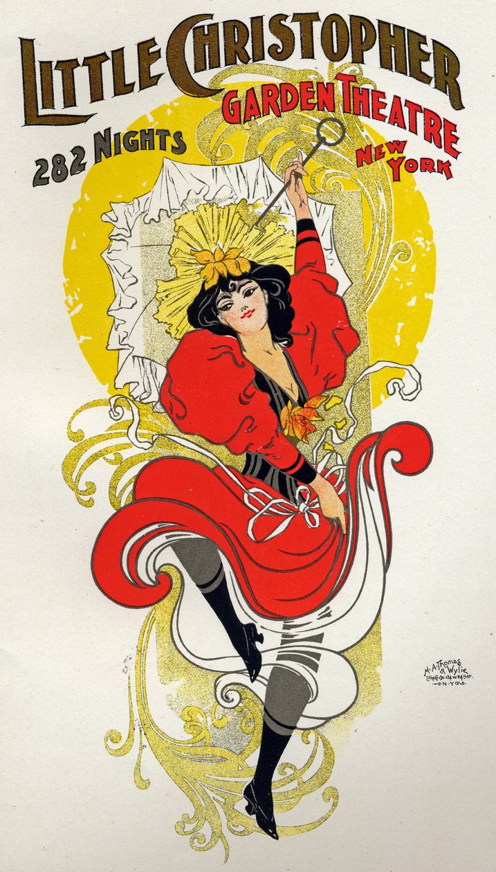 Cancan Dancer. Poster by H.A. Thomas for a Show at the Little Christopher Theatre, New York by H.A. Thomas