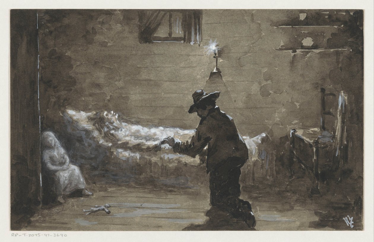 Man Kneeling by a Woman