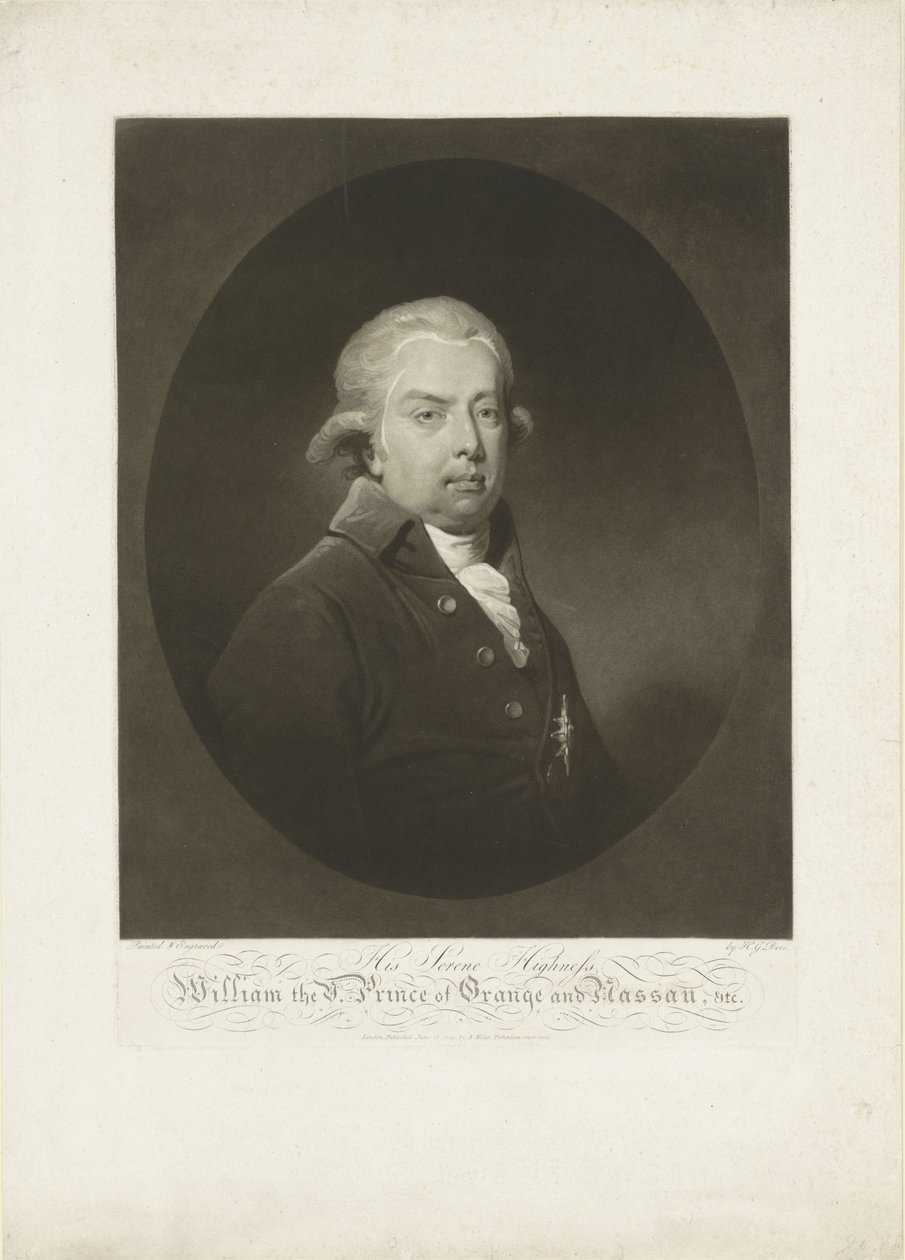 Portrait of William V, Prince of Orange-Nassau by H.G. Does