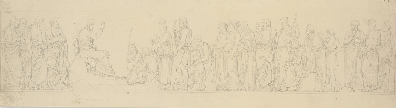 The Sermon on the Mount. Frieze Composition with Study for a Divergent Relief in the Castle Church by H.W. Bissen