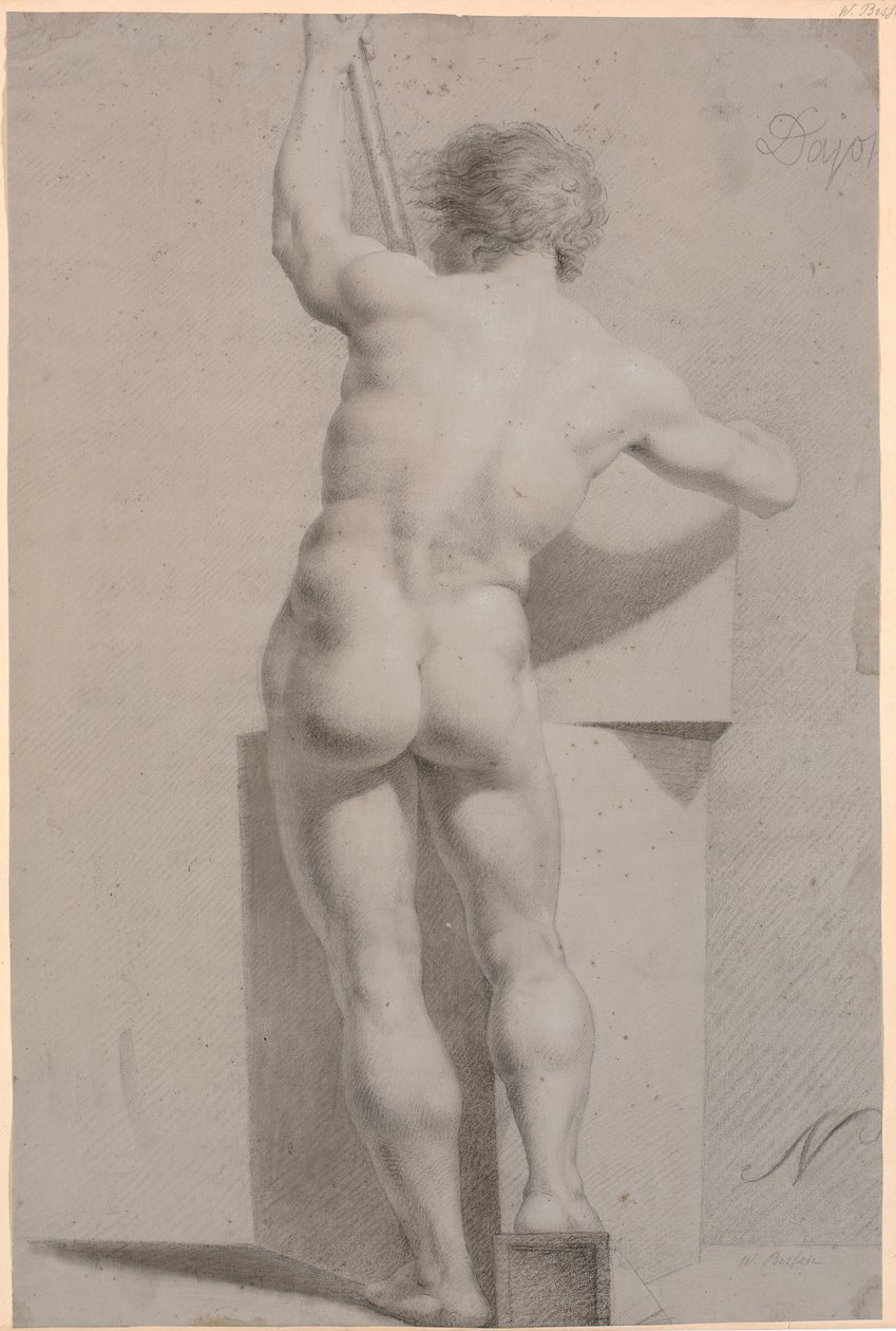 Standing Model. Seen from the Back. Staff in Left Hand by H.W. Bissen