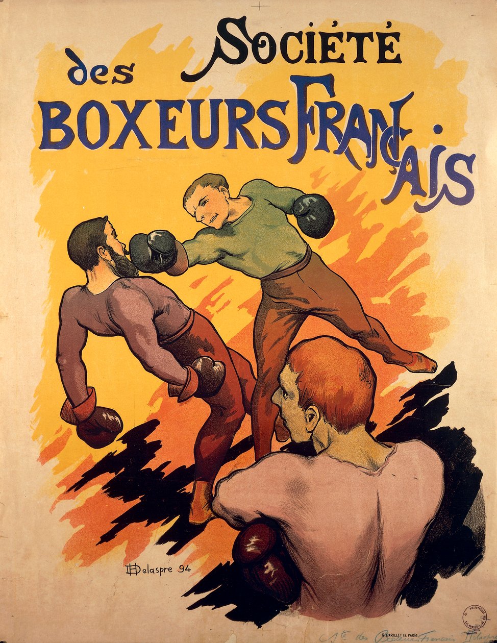 French Boxers Advertising Illustration by Delaspre by H. Delaspre